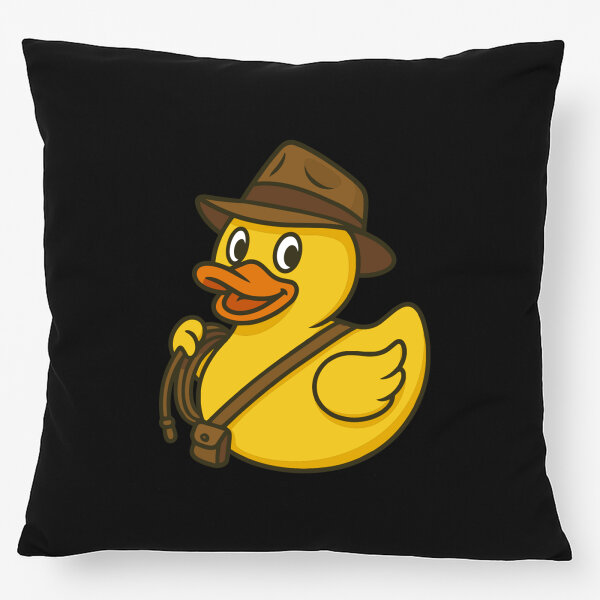 Kissen Quietscheente Abenteurer Gummiente Entdecker 40x40cm