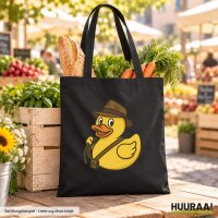 Jutebeutel Quietscheente Abenteurer Gummiente 10 Liter