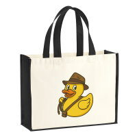 Jutetasche Quietscheente Abenteurer Gummiente Entdecker...