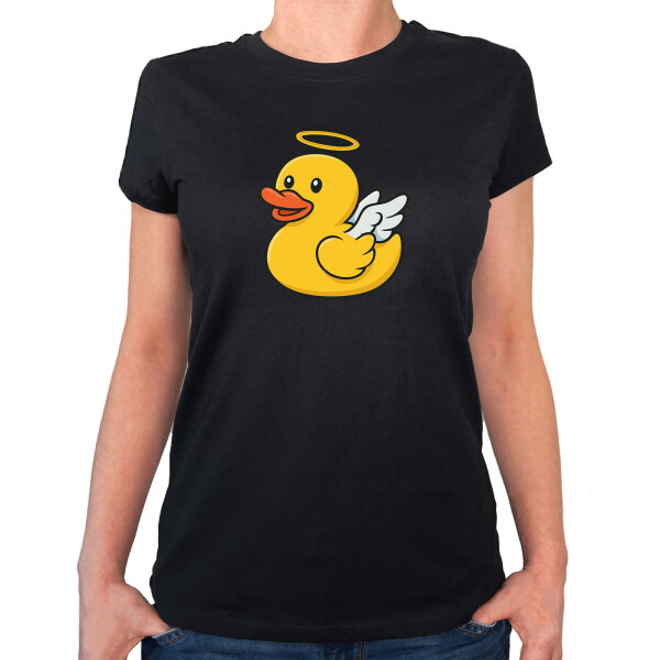 Damen T-Shirt Quietscheente Engel Gummiente Angel