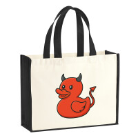 Jutetasche Quietscheente Teufel Gummiente Luzifer 21...