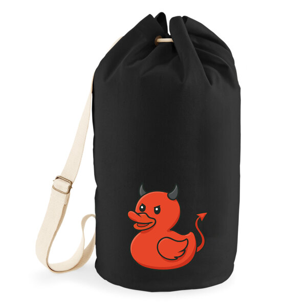 Seesack Quietscheente Teufel Gummiente Luzifer 20 Liter Black