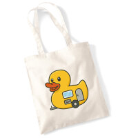 Jutebeutel Quietscheente Camper Gummiente Wohnwagen 10 Liter