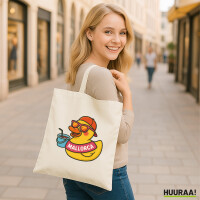 Jutebeutel Quietscheente Malle Gummiente Mallorca 10 Liter