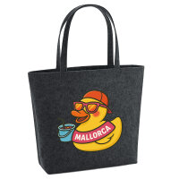 Filz Shopper Quietscheente Malle Gummiente Mallorca 22 Liter