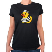 Damen T-Shirt Quietscheente Gefängnis Gummiente Knast