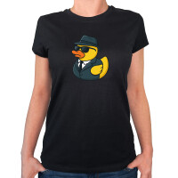 Damen T-Shirt Quietscheente Agent Gummiente Spion