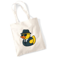 Jutebeutel Quietscheente Agent Gummiente Spion 10 Liter