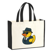 Jutetasche Quietscheente Agent Gummiente Spion 21 Liter...