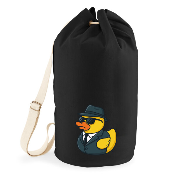 Seesack Quietscheente Agent Gummiente Spion 20 Liter Black