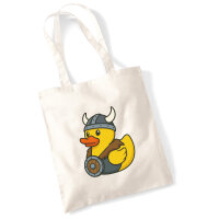 Jutebeutel Quietscheente Wikinger Gummiente Viking 10 Liter
