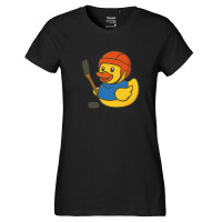 Damen T-Shirt Quietscheente Eishockey Gummiente Hockey