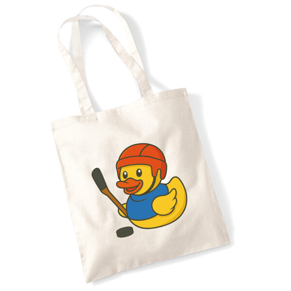 Jutebeutel Quietscheente Eishockey Gummiente Hockey 10 Liter