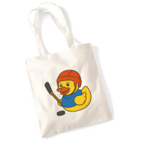 Jutebeutel Quietscheente Eishockey Gummiente Hockey 10 Liter
