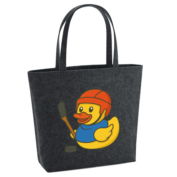 Filz Shopper Quietscheente Eishockey Gummiente Hockey 22 Liter