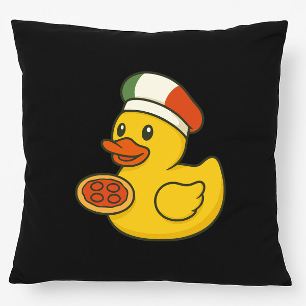 Kissen Quietscheente Italien Gummiente Italiener 40x40cm