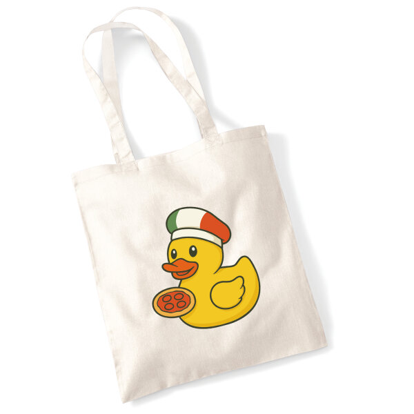 Jutebeutel Quietscheente Italien Gummiente Italiener 10 Liter