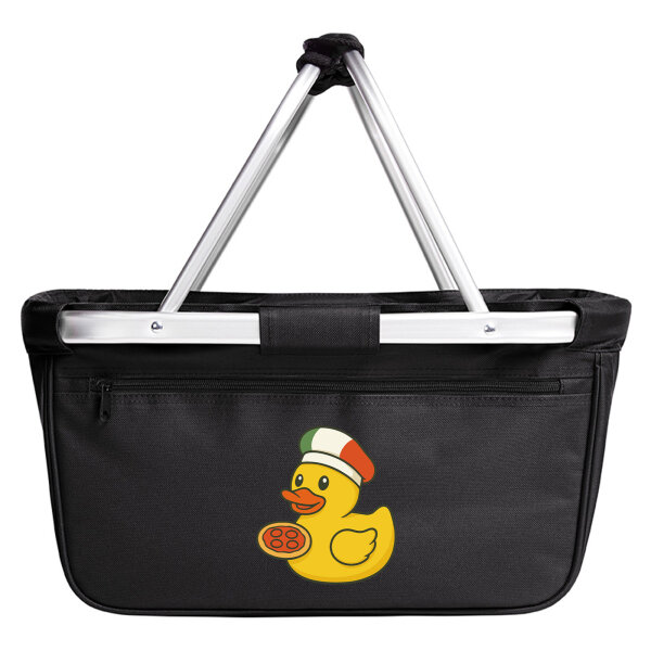Einkaufskorb faltbar Quietscheente Italien Gummiente Italiener 20 Liter Black