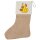 Weihnachtsstrumpf Quietscheente Italien Gummiente Italiener Beige Jute