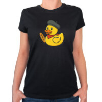 Damen T-Shirt Quietscheente Frankreich Gummiente Franzose