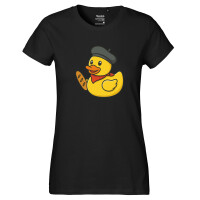 Damen T-Shirt Quietscheente Frankreich Gummiente Franzose