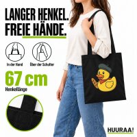 Jutebeutel Quietscheente Frankreich Gummiente Franzose 10 Liter