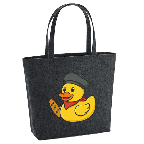 Filz Shopper Quietscheente Frankreich Gummiente Franzose 22 Liter