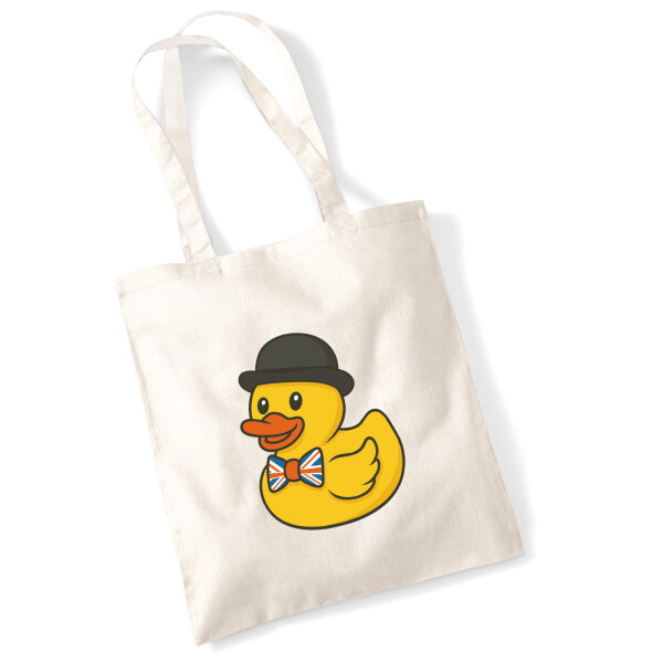 Jutebeutel Quietscheente Großbritannien Gummiente Brite 10 Liter