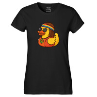Damen T-Shirt Quietscheente Hippie Gummiente Peace