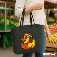 Filz Shopper Quietscheente Hippie Gummiente Peace 22 Liter