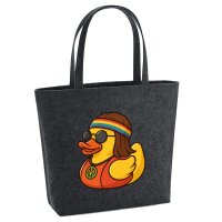 Filzshopper Quietscheente Hippie Gummiente Peace, 22 Liter