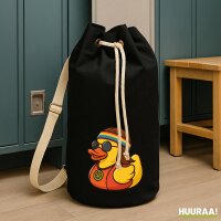 Seesack Quietscheente Hippie Gummiente Peace 20 Liter Black