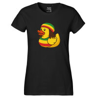 Damen T-Shirt Quietscheente Reggae Gummiente Rastafari