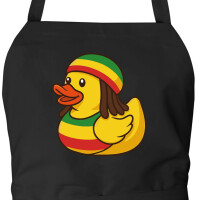 Schürze Quietscheente Reggae Gummiente Rastafari mit...