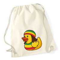 Turnbeutel Quietscheente Reggae Gummiente Rastafari 12 Liter