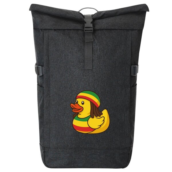 Kurierrucksack Quietscheente Reggae Gummiente Rastafari 30-44 Liter Black Melange