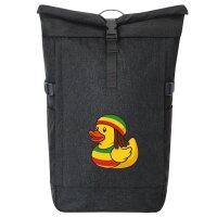 Kurierrucksack Quietscheente Reggae Gummiente Rastafari 30-44 Liter Black Melange