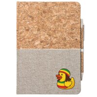 Notizbuch A5 Quietscheente Reggae Gummiente Rastafari 80...