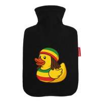 Wärmflasche Quietscheente Reggae Gummiente Rastafari