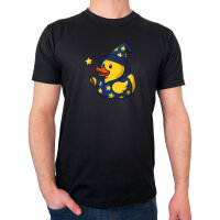 Herren T-Shirt Quietscheente Zauberer Gummiente Magier