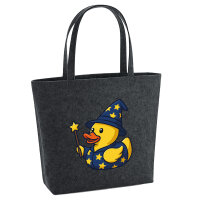 Filz Shopper Quietscheente Zauberer Gummiente Magier 22...