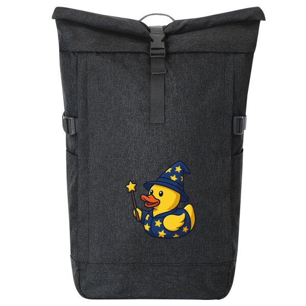 Kurierrucksack Quietscheente Zauberer Gummiente Magier 30-44 Liter Black Melange