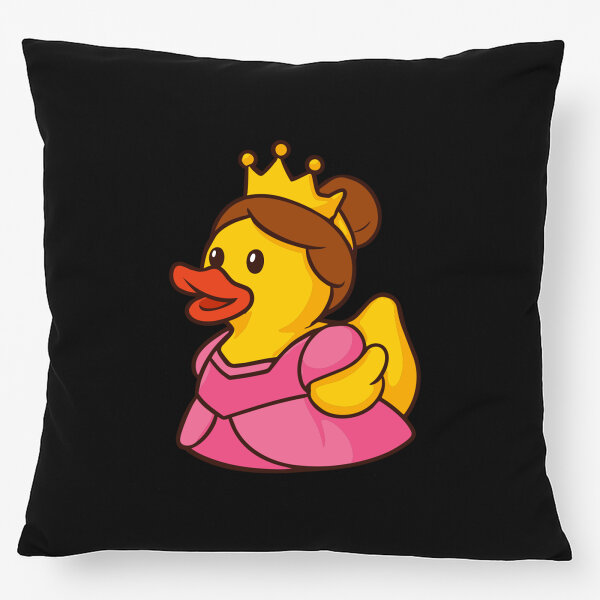 Kissen Quietscheente Prinzessin Gummiente Princess 40x40cm