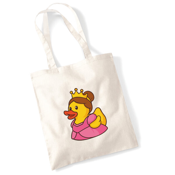 Jutebeutel Quietscheente Prinzessin Gummiente Princess 10 Liter