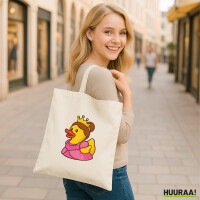 Jutebeutel Quietscheente Prinzessin Gummiente Princess 10...