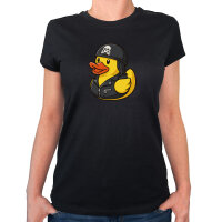 Damen T-Shirt Quietscheente Biker Gummiente Rocker