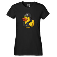 Damen T-Shirt Quietscheente Biker Gummiente Rocker
