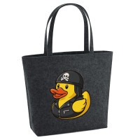 Filz Shopper Quietscheente Biker Gummiente Rocker 22 Liter