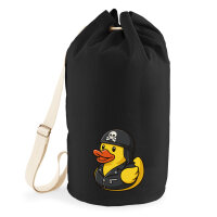 Seesack Quietscheente Biker Gummiente Rocker 20 Liter Black