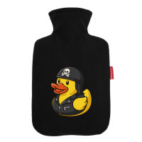 Wärmflasche Quietscheente Biker Gummiente Rocker